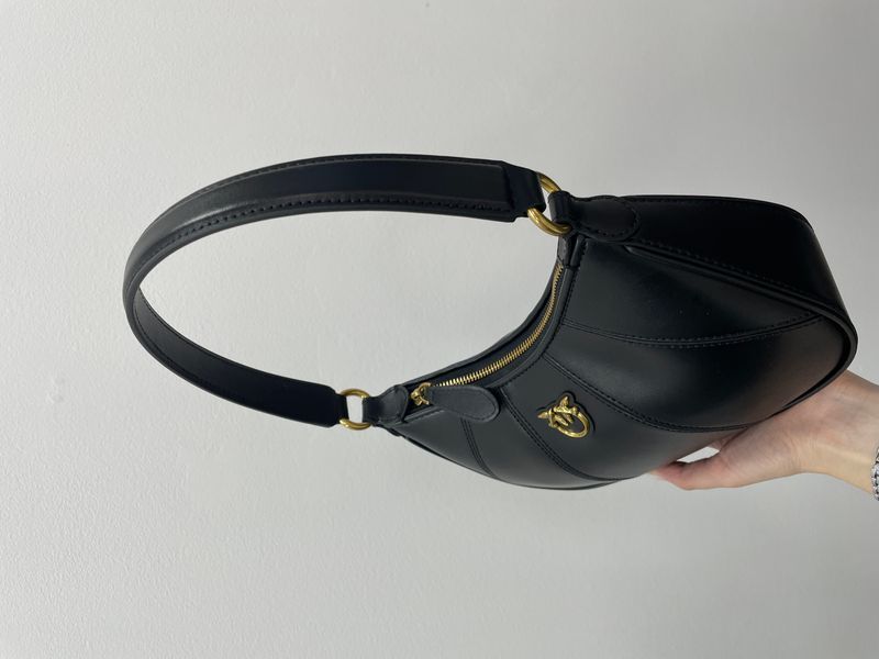 Pinko Hobo Bag Fine Grain Cow Leather Black 99310 фото