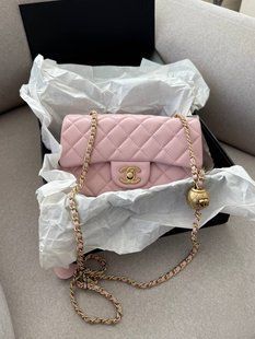Chanel Classic 1.55 Small Single Flap in Pink/Gold Коробка магніт pr2921 фото