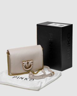 Pinko Baby Love Bag Click Puff in Nappa Cream Leather 99306 фото