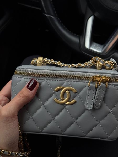 Chanel Classic Cream Lambskin Pearl Crush Vanity Bag Blue [магнітна коробка]  pr7880 фото