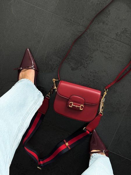 Gucci Horsebit 1955 Mini Bag Red Soft [оригінальна коробка] pr02770 фото