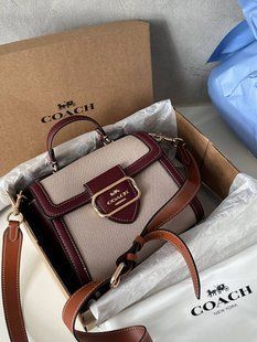 Coach Morgan Top Handle In Signature Canvas Brown Textile [крафтова коробка] co5015 фото
