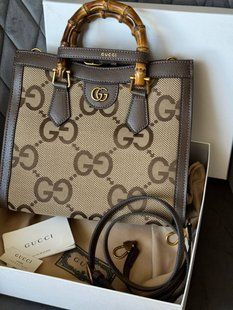 Gucci Diana Jumbo GG Medium Tote Bag Beige Gold pr0299 фото
