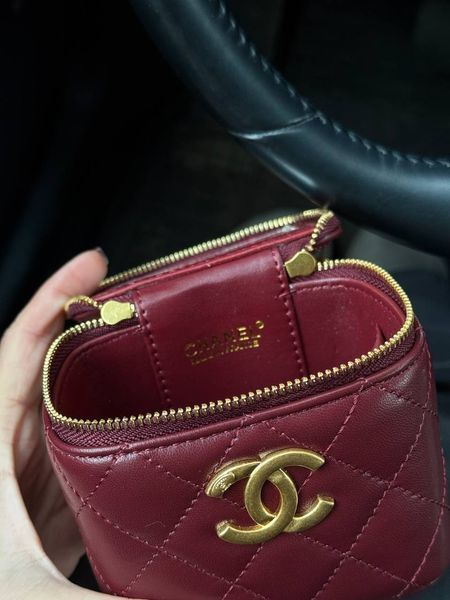 Chanel Classic Burgundy Lambskin Pearl Crush Mini Vanity Case Коробка магніт pr9909 фото