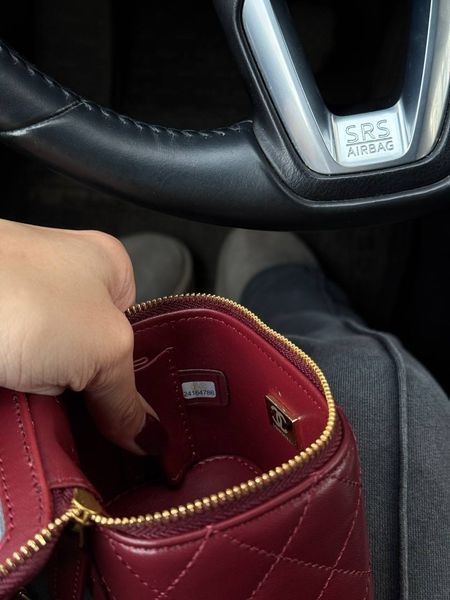 Chanel Classic Burgundy Lambskin Pearl Crush Mini Vanity Case Коробка магніт pr9909 фото