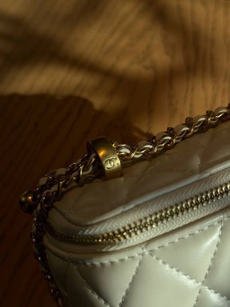 Chanel Classic Cream Lambskin Pearl Crush Vanity Bag Cream/Gold [оригінальна магнітна коробка] pr2080 фото