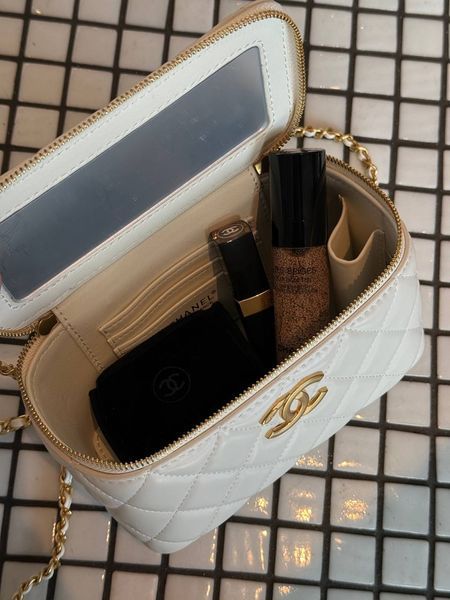 Chanel Classic Cream Lambskin Pearl Crush Vanity Bag Cream/Gold [оригінальна магнітна коробка] pr2080 фото
