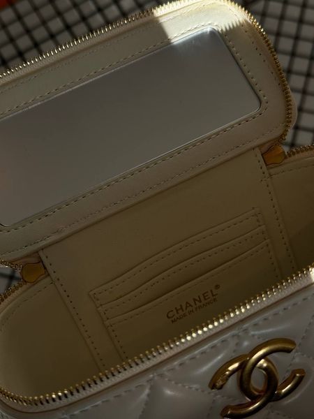 Chanel Classic Cream Lambskin Pearl Crush Vanity Bag Cream/Gold [оригінальна магнітна коробка] pr2080 фото