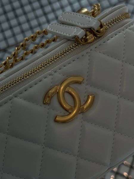 Chanel Classic Cream Lambskin Pearl Crush Vanity Bag Cream/Gold [оригінальна магнітна коробка] pr2080 фото