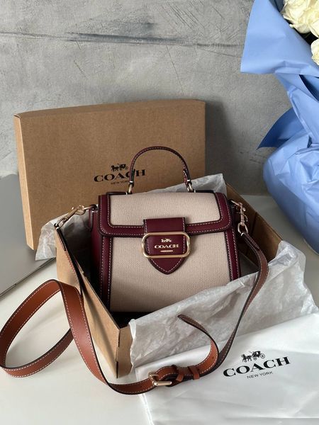 Coach Morgan Top Handle In Signature Canvas Brown Textile [крафтова коробка] co5015 фото