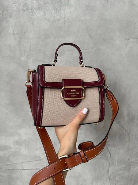 Coach Morgan Top Handle In Signature Canvas Brown Textile [крафтова коробка] co5015 фото