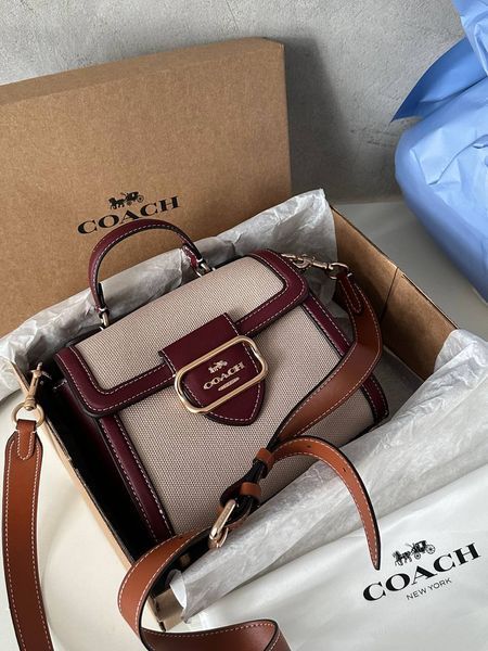 Coach Morgan Top Handle In Signature Canvas Brown Textile [крафтова коробка] co5015 фото