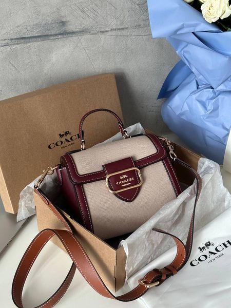 Coach Morgan Top Handle In Signature Canvas Brown Textile [крафтова коробка] co5015 фото