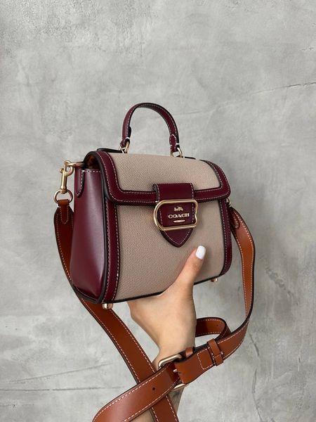 Coach Morgan Top Handle In Signature Canvas Brown Textile [крафтова коробка] co5015 фото
