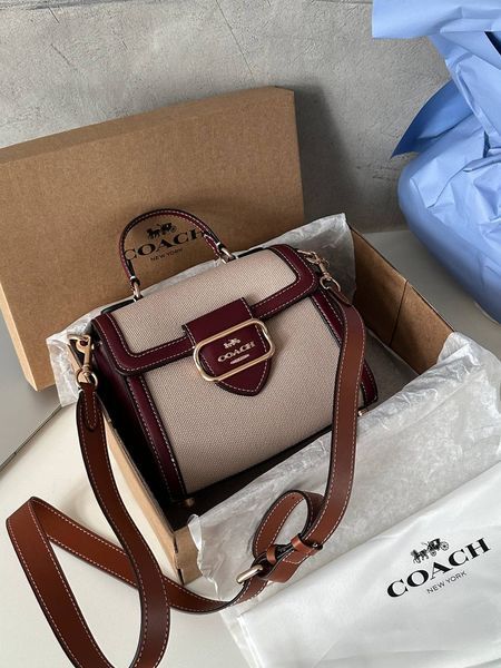 Coach Morgan Top Handle In Signature Canvas Brown Textile [крафтова коробка] co5015 фото