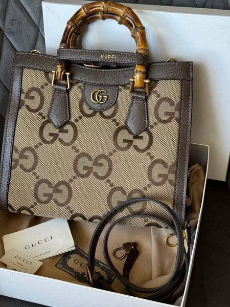 Gucci Diana Jumbo GG Medium Tote Bag Beige Gold pr0299 фото