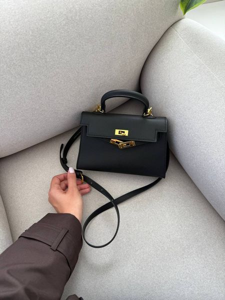 Herm&egrave;s Mini Kelly Black Gold Hardware Магнітна коробка H8212 фото