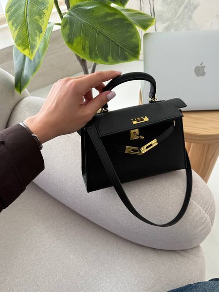 Herm&egrave;s Mini Kelly Black Gold Hardware Магнітна коробка H8212 фото