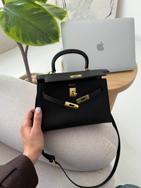 Herm&egrave;s Mini Kelly Black Gold Hardware Магнітна коробка H8212 фото