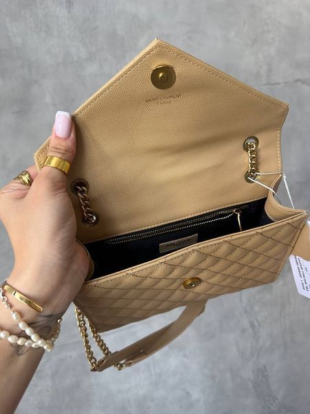Saint Laurent Leather Envelope Chain Bag Beige pr5110 фото