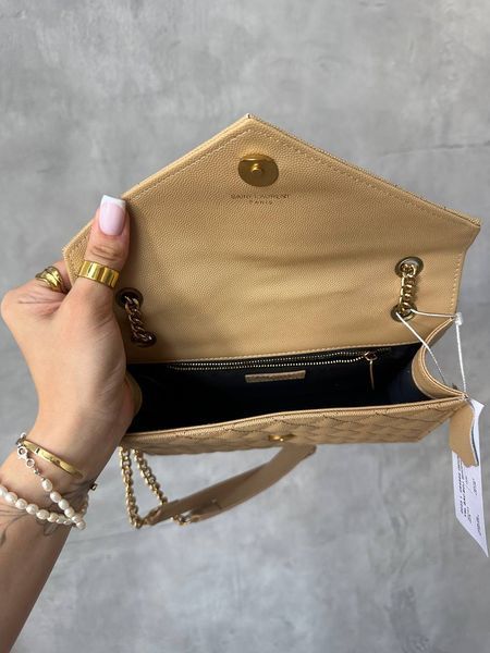 Saint Laurent Leather Envelope Chain Bag Beige pr5110 фото
