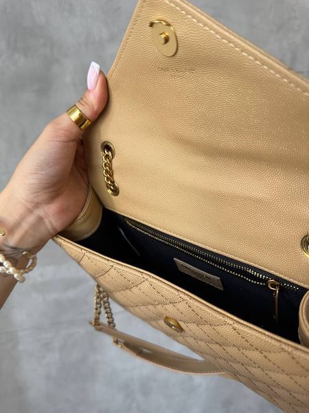 Saint Laurent Leather Envelope Chain Bag Beige pr5110 фото