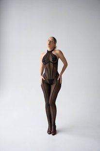 Чорний бодістокінг DO3992 фото