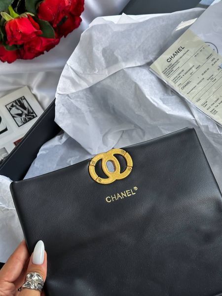 Chanel 19 Large Handbag Black/Gold [магніт коробка] pr88422 фото