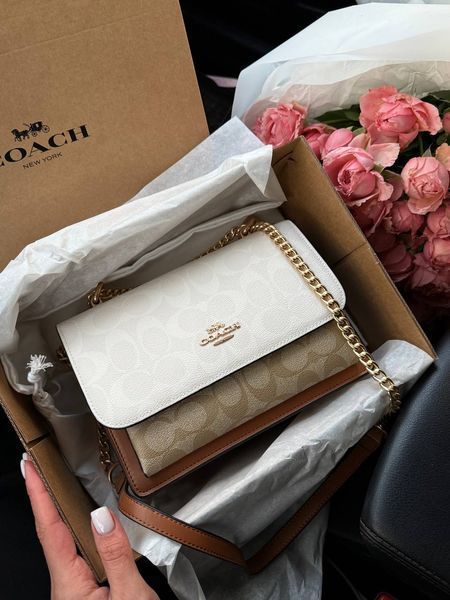 Coach Mini Klare Crossbody in Signature Canvas Milk/Brown pr07281 фото