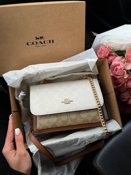 Coach Mini Klare Crossbody in Signature Canvas Milk/Brown pr07281 фото