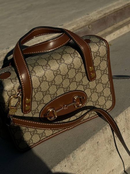 Gucci Horsebit 1955 GG Mini Top Handle Bag in Brown NEW W DUST BAG pr00090 фото
