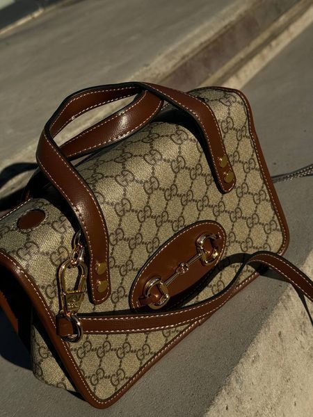 Gucci Horsebit 1955 GG Mini Top Handle Bag in Brown NEW W DUST BAG pr00090 фото