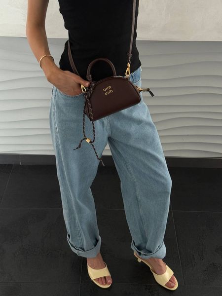 Miu Miu Leather Top-Handle Bag Brown оригинальна коробка] miu2501 фото