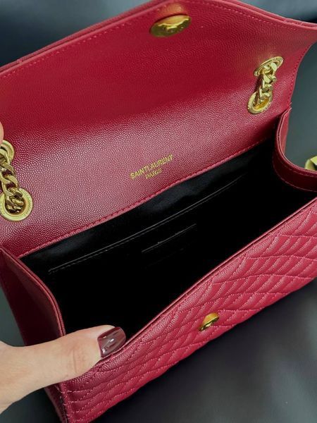 Saint Laurent Leather Envelope Chain Bag Red КОРОБКА МАГНІТ pr5117 фото