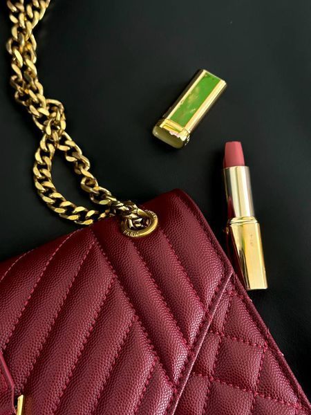 Saint Laurent Leather Envelope Chain Bag Red КОРОБКА МАГНІТ pr5117 фото