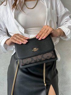 Coach Mini Klare Crossbody in Signature Canvas Black/Brown pr0003 фото