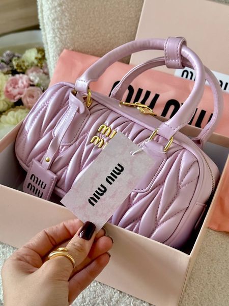 Miu Miu Arcadie Matelass&eacute; Nappa Leather Bag Pink [ориг коробка] miu3505 фото