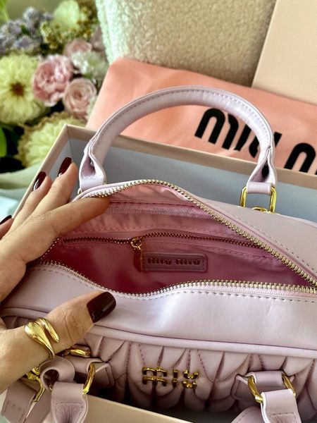 Miu Miu Arcadie Matelass&eacute; Nappa Leather Bag Pink [ориг коробка] miu3505 фото