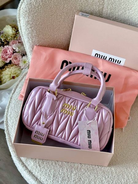 Miu Miu Arcadie Matelass&eacute; Nappa Leather Bag Pink [ориг коробка] miu3505 фото