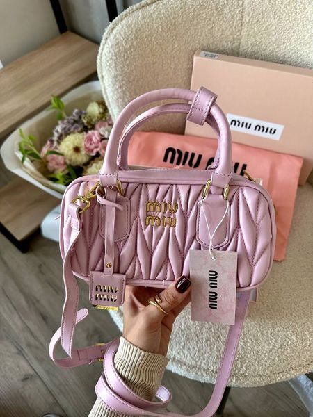 Miu Miu Arcadie Matelass&eacute; Nappa Leather Bag Pink [ориг коробка] miu3505 фото