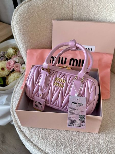 Miu Miu Arcadie Matelass&eacute; Nappa Leather Bag Pink [ориг коробка] miu3505 фото