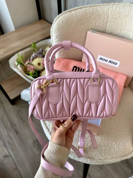 Miu Miu Arcadie Matelass&eacute; Nappa Leather Bag Pink [ориг коробка] miu3505 фото