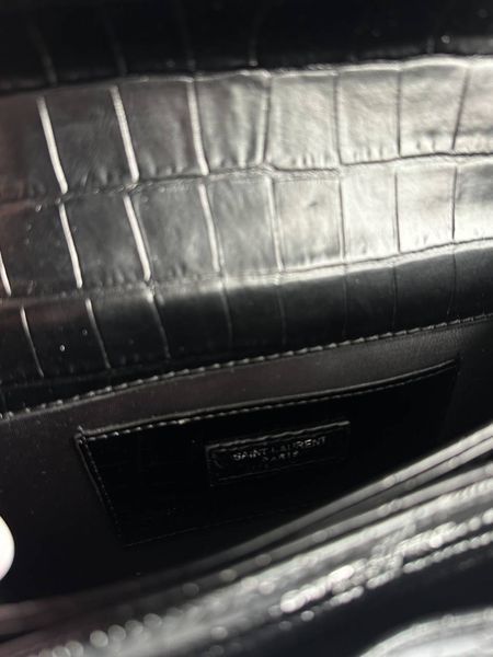 Yves Saint Laurent Medium Sunset in Smooth Leather Black/Silver Snake Skin магнітна коробка pr5102 фото