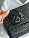 Yves Saint Laurent Medium Sunset in Smooth Leather Black/Silver Snake Skin магнітна коробка pr5102 фото 4