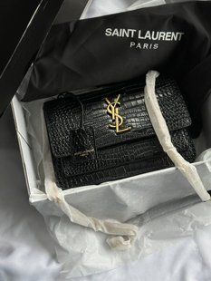 Yves Saint Laurent Medium Sunset in Smooth Leather Black/Silver Snake Skin Коробка ОРИГІНАЛ pr5103 фото