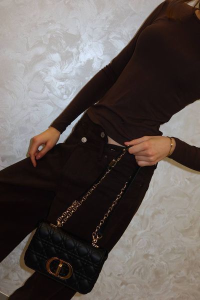 Christian Dior Small Dior Caro Bag Black Supple Cannage Calfski [оригінальна коробка] pr09989 фото