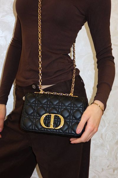 Christian Dior Small Dior Caro Bag Black Supple Cannage Calfski [оригінальна коробка] pr09989 фото