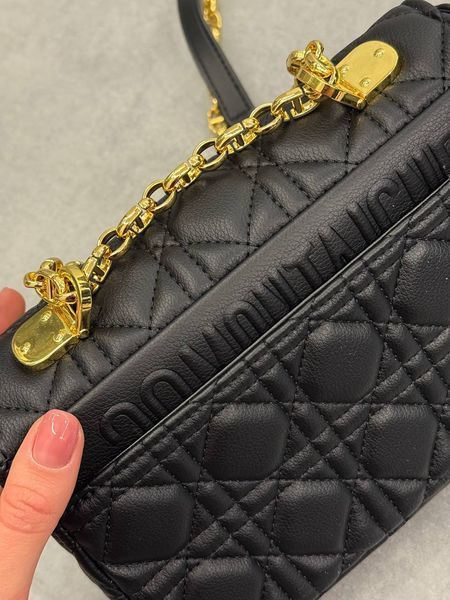 Christian Dior Small Dior Caro Bag Black Supple Cannage Calfski [оригінальна коробка] pr09989 фото