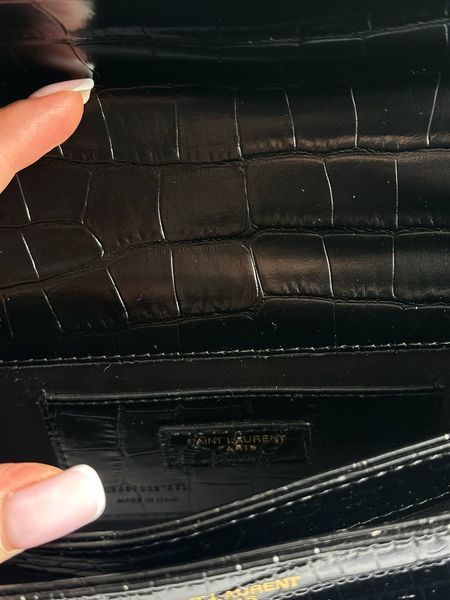 Yves Saint Laurent Medium Sunset in Smooth Leather Black/Silver Snake Skin Коробка ОРИГІНАЛ pr5103 фото