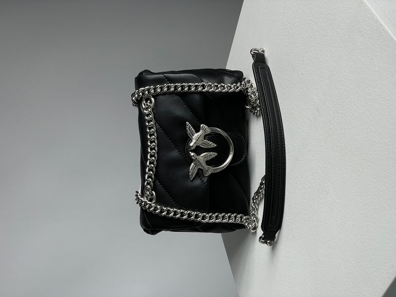 Pinko Baby Love Bag Puff Maxi Quilt Black/Silver  99209 фото